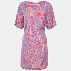 See By Chloe Pink/Blue Printed Silk Mini Dress M