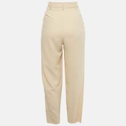 Pre Owned See by Chloe Beige Contrast Stitch Crepe Trousers M