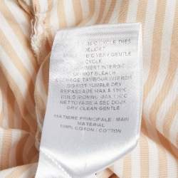 Pre Owned See by Chloe Beige Striped Cotton Ruffled Trim Shirt S