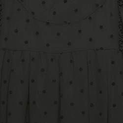 Pre Owned See by Chloe Black Flocked Chiffon Ruffled Mini Dress M