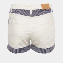 Pre Owned See by Chloe White Cotton Contrast Panel Detail Shorts S