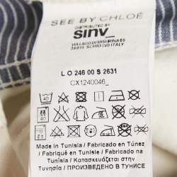 Pre Owned See by Chloe White Cotton Contrast Panel Detail Shorts S