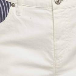 Pre Owned See by Chloe White Cotton Contrast Panel Detail Shorts S