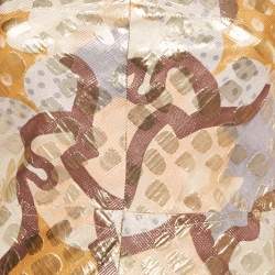 Pre Owned See by Chloe Jacquard Gold Full Sleeve Mini Dress S 