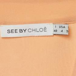 Pre Owned See by Chloe Light Coral Silk Button Front Blouse S