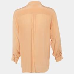 Pre Owned See by Chloe Light Coral Silk Button Front Blouse S