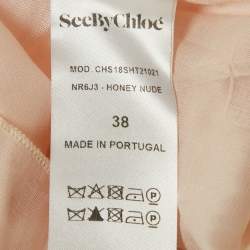 Pre Owned See by Chloe Light Orange/Peach Chiffon Ruffled Blouse M