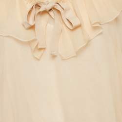 Pre Owned See by Chloe Light Orange/Peach Chiffon Ruffled Blouse M