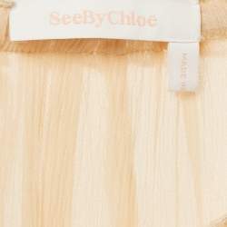 Pre Owned See by Chloe Light Orange/Peach Chiffon Ruffled Blouse M