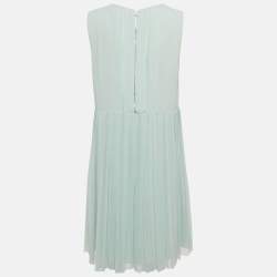 Pre Owned See by Chloe Light Blue Georgette Pleated Sleeveless Short Dress M