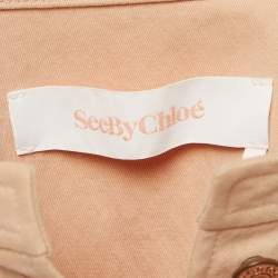 مملوكة مسبقًا See by Chloe Beige Cotton Blend Puffed Sleeve Jacket M 