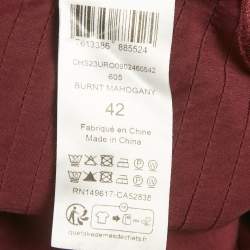 مملوكة مسبقًا فسـتان سي باي كلـوي قطن بلون مهـاجوني محروق مزين بالدانتيل أطواـل مقاس كبـير