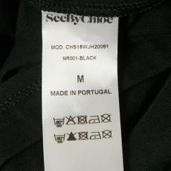 Pre Owned See by Chloe Black Tulle Sleeve Jersey Top M