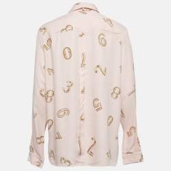 Pre Owned بلوزة سي باي كلوي بقماش كريب مربوطة عند الرقبة بطبعة وردية مقاس متوسط