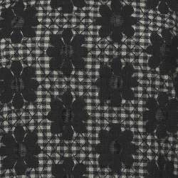 Pre Owned See By Chloe Monochrome Checkered Floral Mesh Overlay Shift Dress S