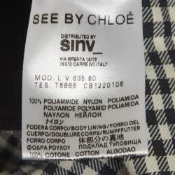 Pre Owned See By Chloe Monochrome Checkered Floral Mesh Overlay Shift Dress S