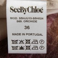 Pre Owned See by Chloé Purple/Brown Alpaca Blend Plaid Mini Skirt S