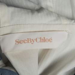 Pre Owned See by Chloe Blue Denim Hooded Cape S