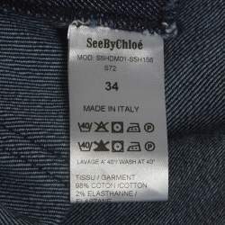 Pre Owned See by Chloe Blue Denim Hooded Cape S