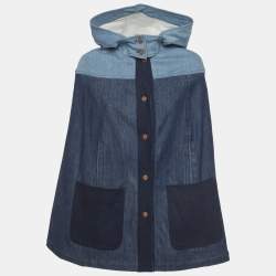 Pre Owned See by Chloe Blue Denim Hooded Cape S