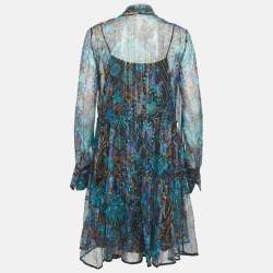 مملوكة مسبقًا See by Chloe Multicolour Floral Print Chiffon Tiered Mini Dress M