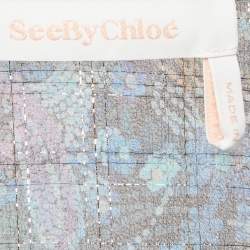 مملوكة مسبقًا See by Chloe Multicolour Floral Print Chiffon Tiered Mini Dress M