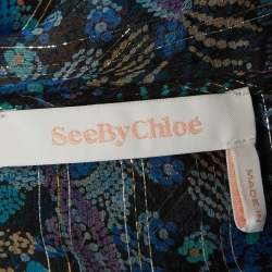 مملوكة مسبقًا See by Chloe Multicolour Floral Print Chiffon Tiered Mini Dress M