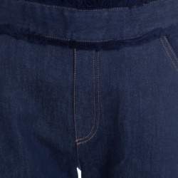 See by Chloe Indigo Dark Wash Denim Frayed Trim Detail Cuffed Jeans M
