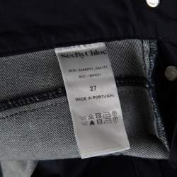 See by Chloe Indigo Dark Wash Denim Frayed Trim Detail Cuffed Jeans M