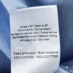 Pre Owned See by Chloe Blue Cottom Smocked Long Sleeve Shirt L 