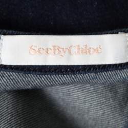 مملوكة مسبقًا فستان ميني سي باي كلوي دينم أزرق داكن دانتيل مزين M