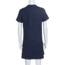 مملوكة مسبقًا فستان ميني سي باي كلوي دينم أزرق داكن دانتيل مزين M