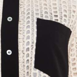 Pre Owned See by Chloe Cream Lace Overlay Contrast Patch Pocket Button Front Shirt L