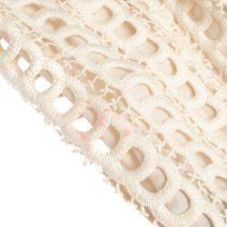 Pre Owned See by Chloe Cream Lace Overlay Contrast Patch Pocket Button Front Shirt L