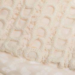 Pre Owned See by Chloe Cream Lace Overlay Contrast Patch Pocket Button Front Shirt L