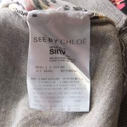 See by Chloe Grey Wool Abstract Print Detail Sweater S