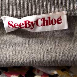 See by Chloe Grey Wool Abstract Print Detail Sweater S