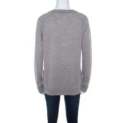 See by Chloe Grey Wool Abstract Print Detail Sweater S