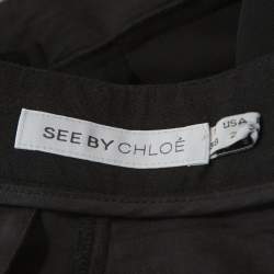 See by Chloe Black Chiffon Lined Tapered Pants S