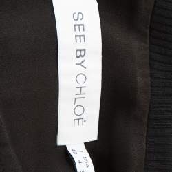 Pre Owned See by Chloe Grey Crepe Sheer Sleeve Zip Front Jacket S