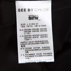 Pre Owned See by Chloe Grey Crepe Sheer Sleeve Zip Front Jacket S