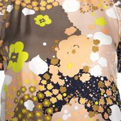 Pre Owned See by Chloe Multicolor Floral Printed Silk Short Sleeve Top S