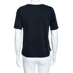 Pre Owned See by Chloe Black Cotton Cut Out Detail Jersey T-Shirt M