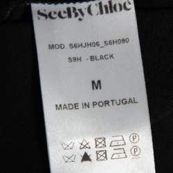 Pre Owned See by Chloe Black Cotton Cut Out Detail Jersey T-Shirt M
