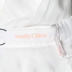 Pre Owned See by Chloe White Cotton Lace Detail Loose Fit Midi Dress M 