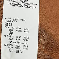 Pre Owned See By Chloe Brown Short Sleeve Cropped Leather Jacket M