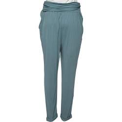 Pre Owned See by Chloe Blue Crepe Pleated Detailed Trousers M
