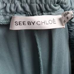 Pre Owned See by Chloe Blue Crepe Pleated Detailed Trousers M