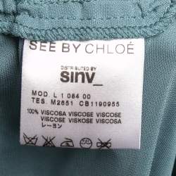 Pre Owned See by Chloe Blue Crepe Pleated Detailed Trousers M