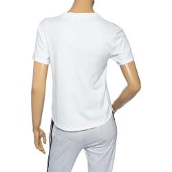 Pre Owned See by Chloe White Logo Printed Cotton Short Sleeve T-Shirt XS